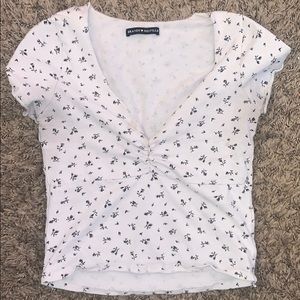 **RARE** Worn White and Black Brandy Top!